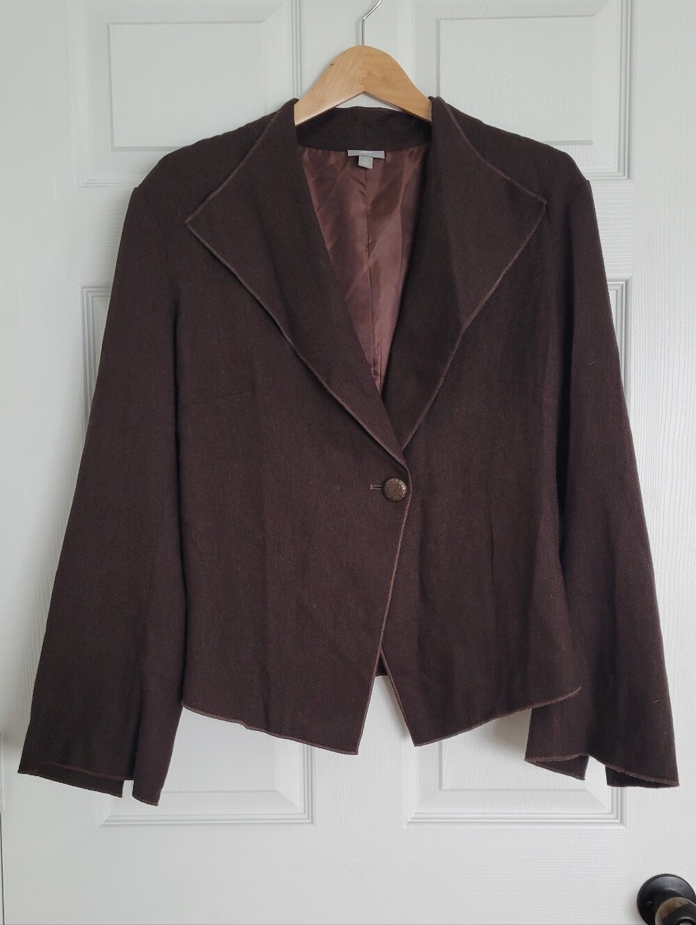 J. Jill Brown Wool Blend Single-Button Women's Blazer